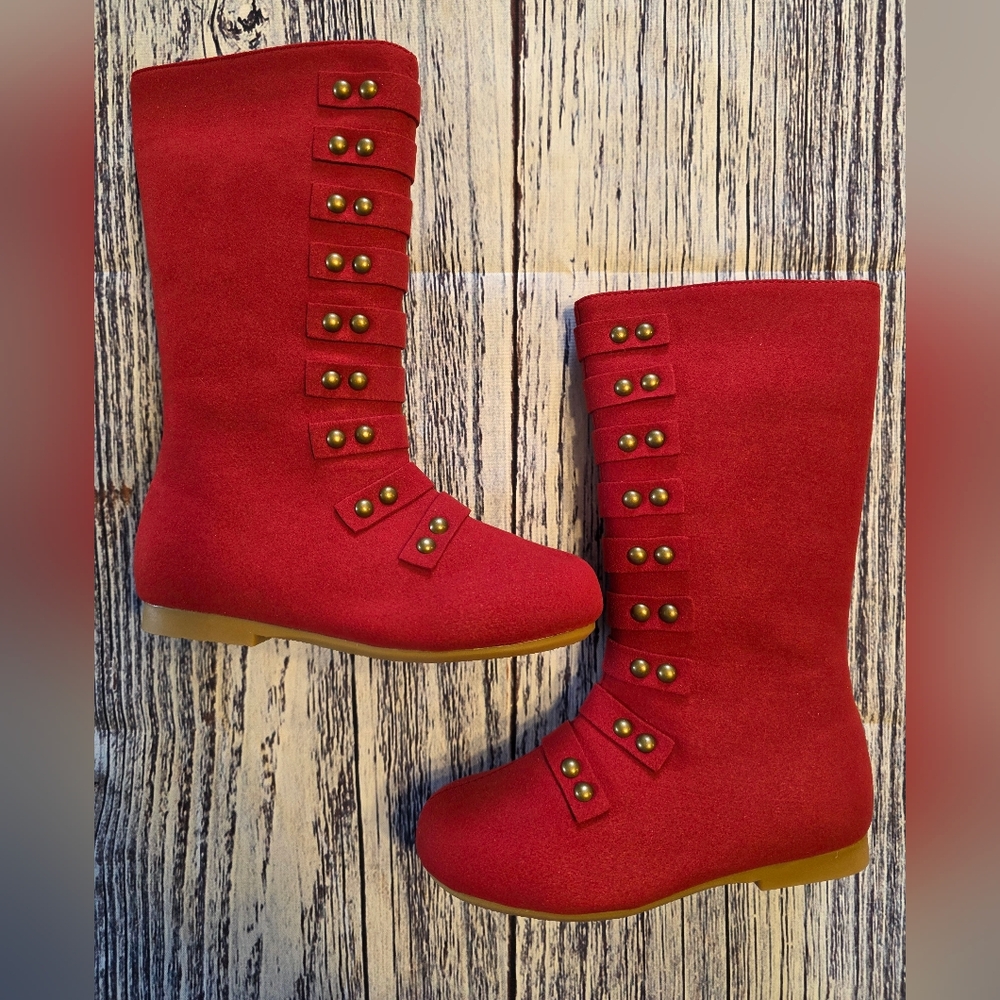 Liv And Mia Little Girls Size 10 Red Studded Boots - New And Never Worn